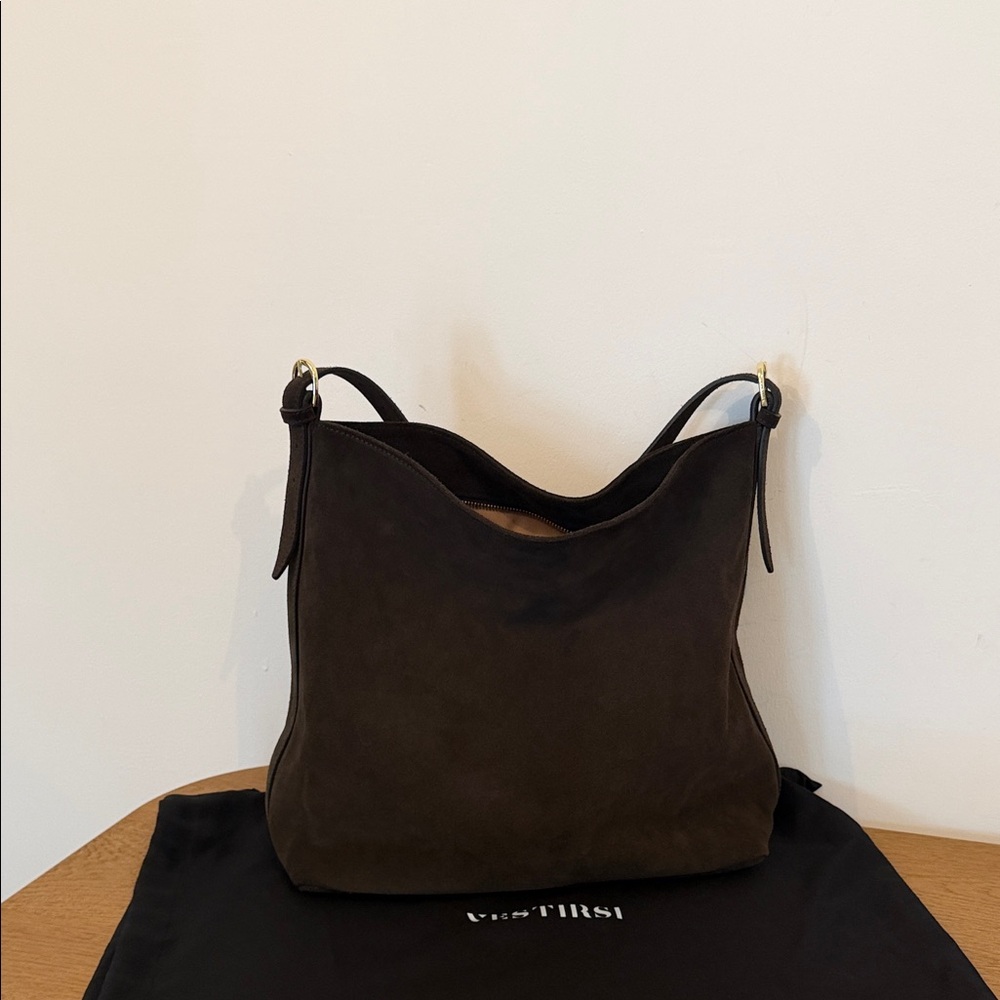 Elegant Brown Suede Shoulder Bag